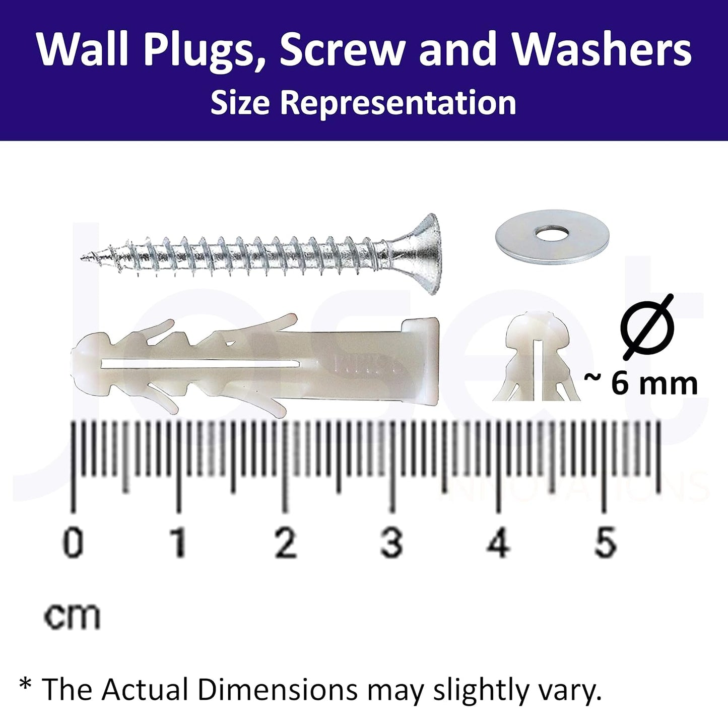 Wall Plugs/Gitti, ChipBoard Screws and Washers - 150pcs