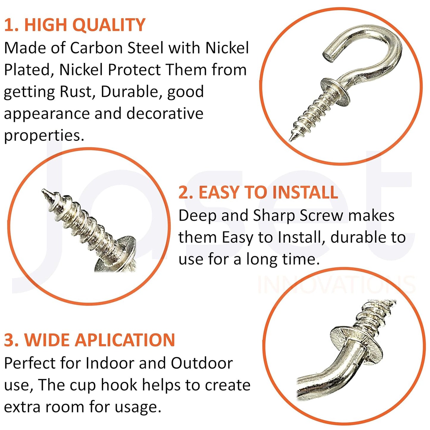 Screw-in Cup Nickel Plated Hooks (Small) - 100Pcs