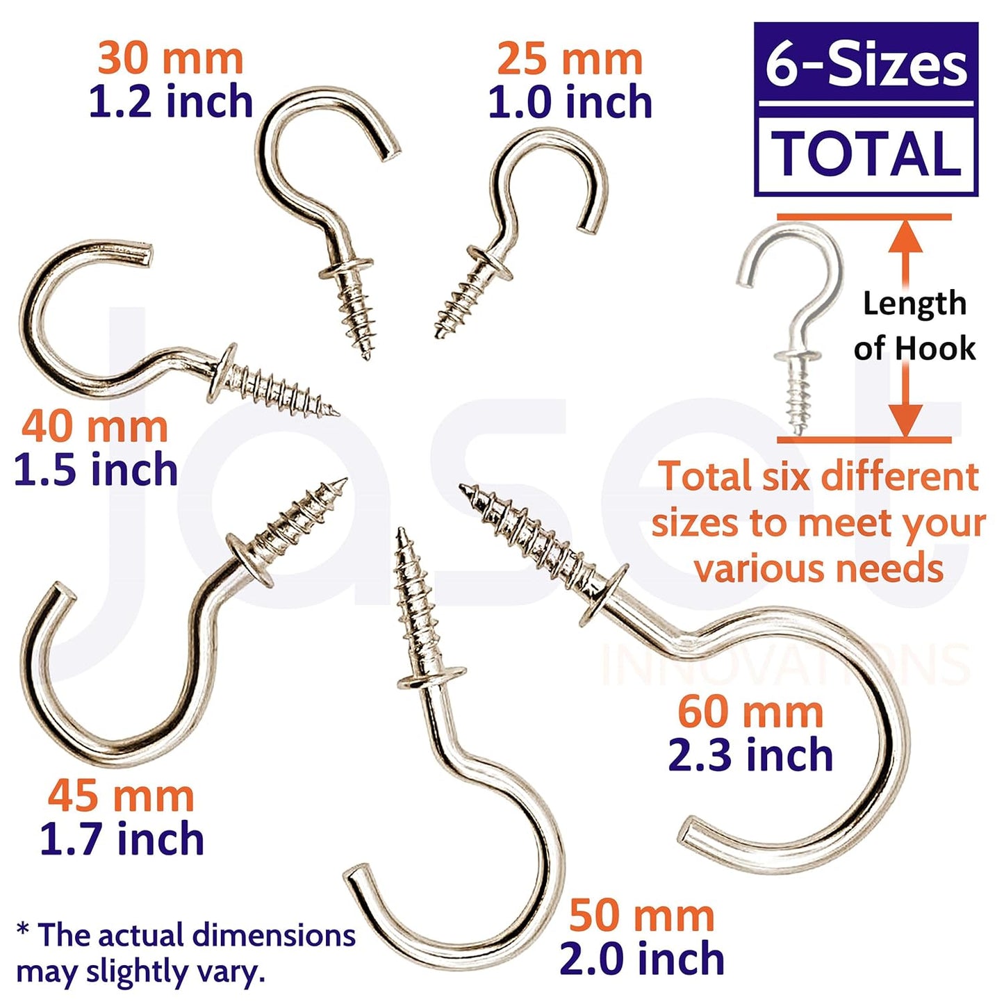 Screw-in Cup Nickel Plated Hooks (Small) - 100Pcs