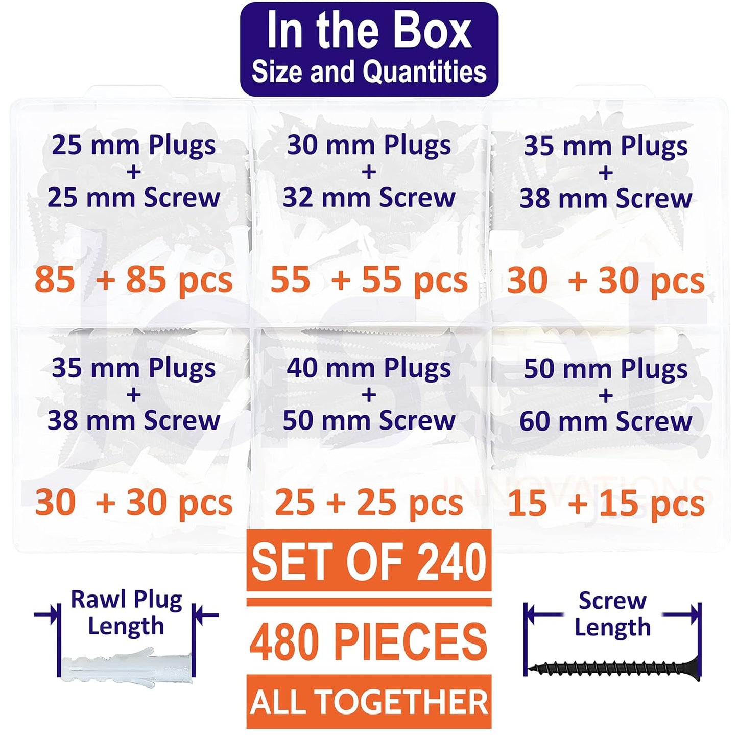 Drywall Screws & Wall Plugs - 480pcs