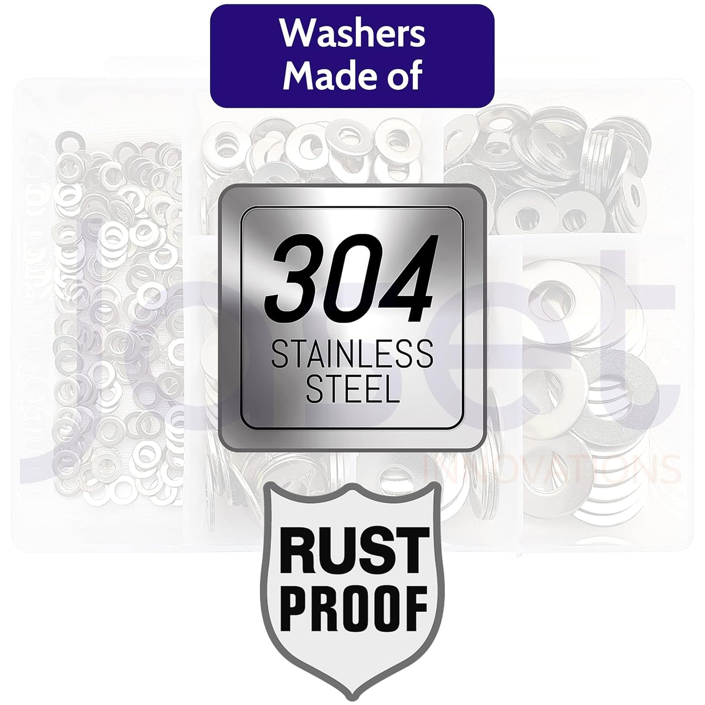 Plain Flat Washers (304 Grade) - 300pcs