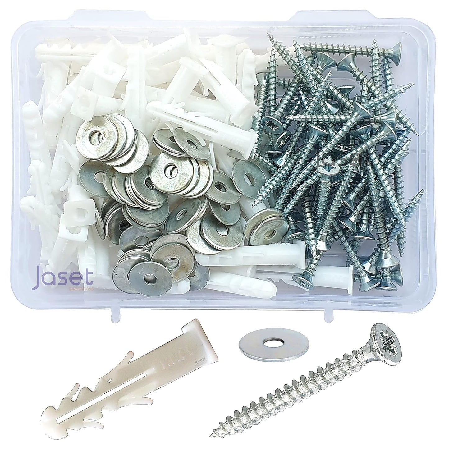 Wall Plugs/Gitti, ChipBoard Screws and Washers - 150pcs