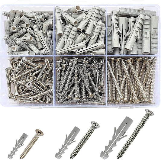 Stainless Steel Screws & Wall Plugs - 240pcs.